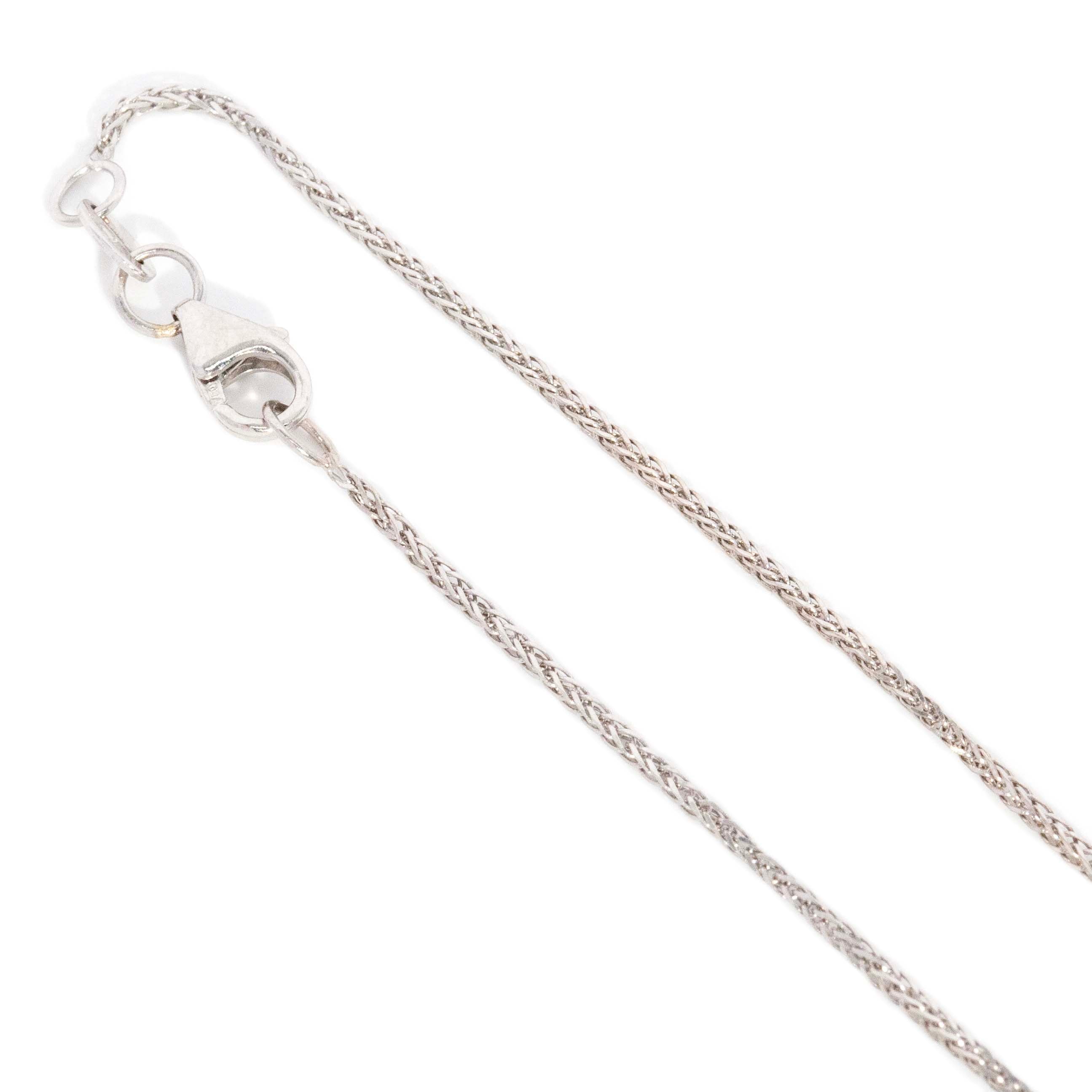 Trove Contemporary Cable & Bead Link Chain 18ct White Gold 45cm Long Pendants/Necklaces Imperial Jewellery 
