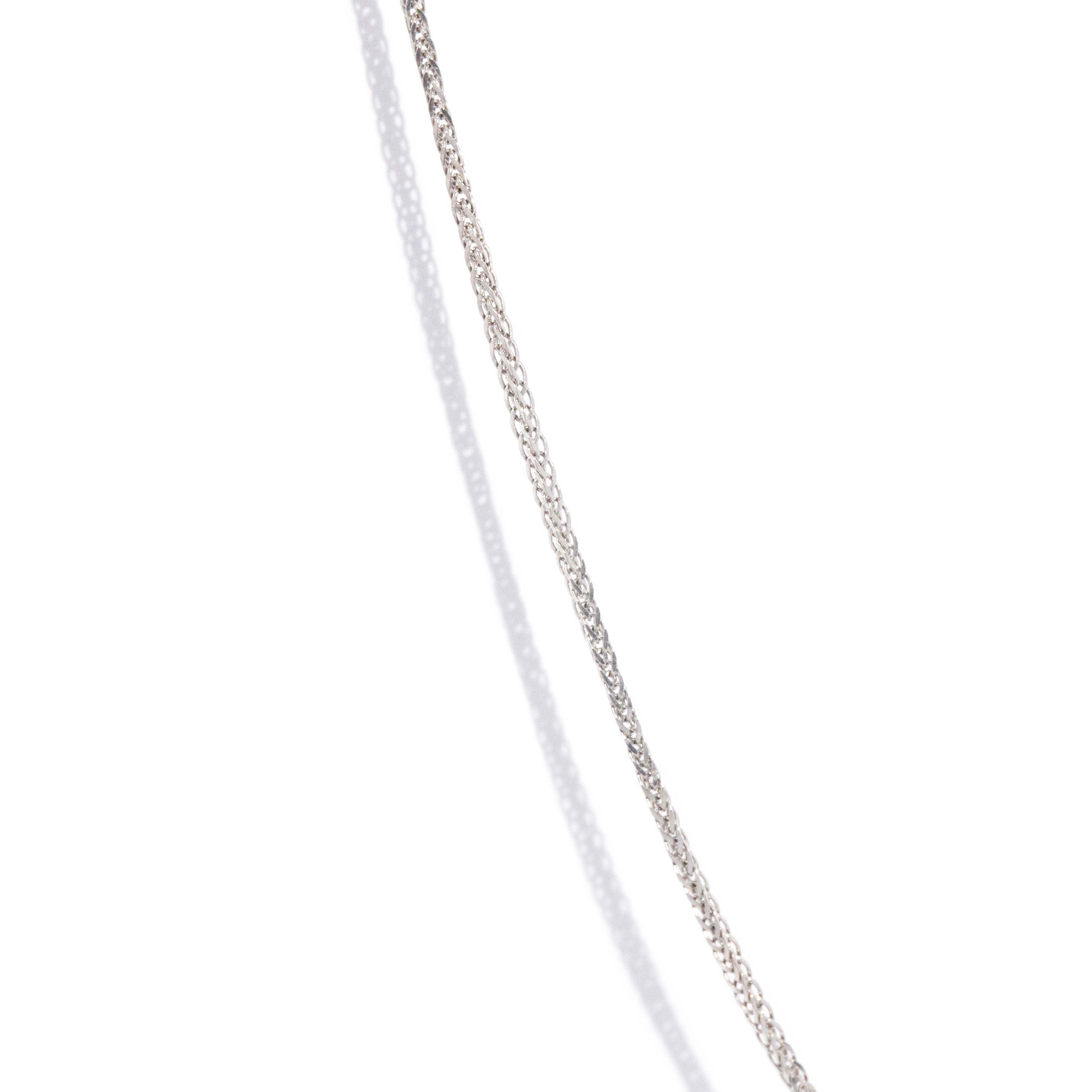 Trove Contemporary Cable & Bead Link Chain 18ct White Gold 45cm Long Pendants/Necklaces Imperial Jewellery 