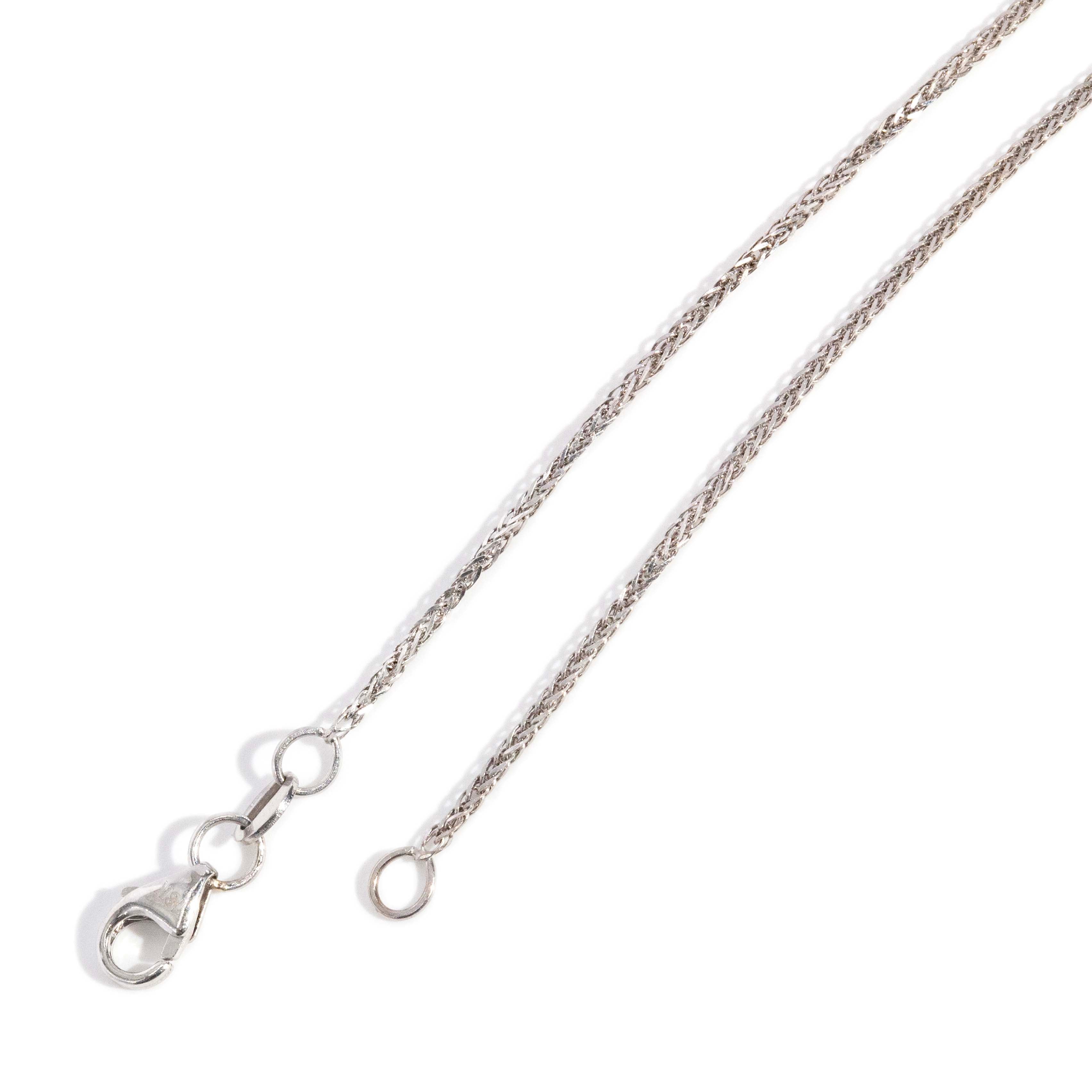 Trove Contemporary Cable & Bead Link Chain 18ct White Gold 45cm Long Pendants/Necklaces Imperial Jewellery 