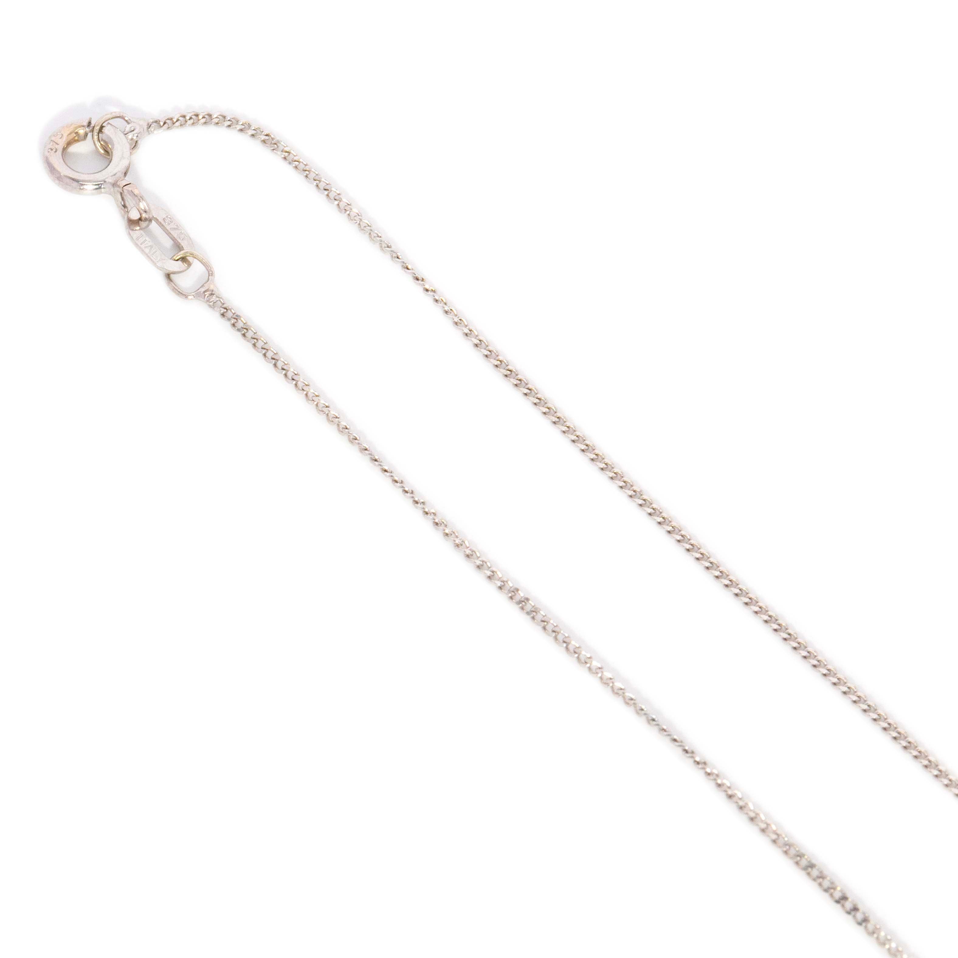Trove Contemporary Curb Link Chain 9ct White Gold 50cm Long Pendants/Necklaces Imperial Jewellery 