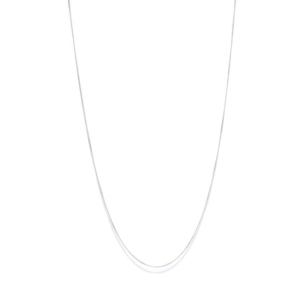 Trove Contemporary Curb Link Chain 9ct White Gold 50cm Long Pendants/Necklaces Imperial Jewellery 