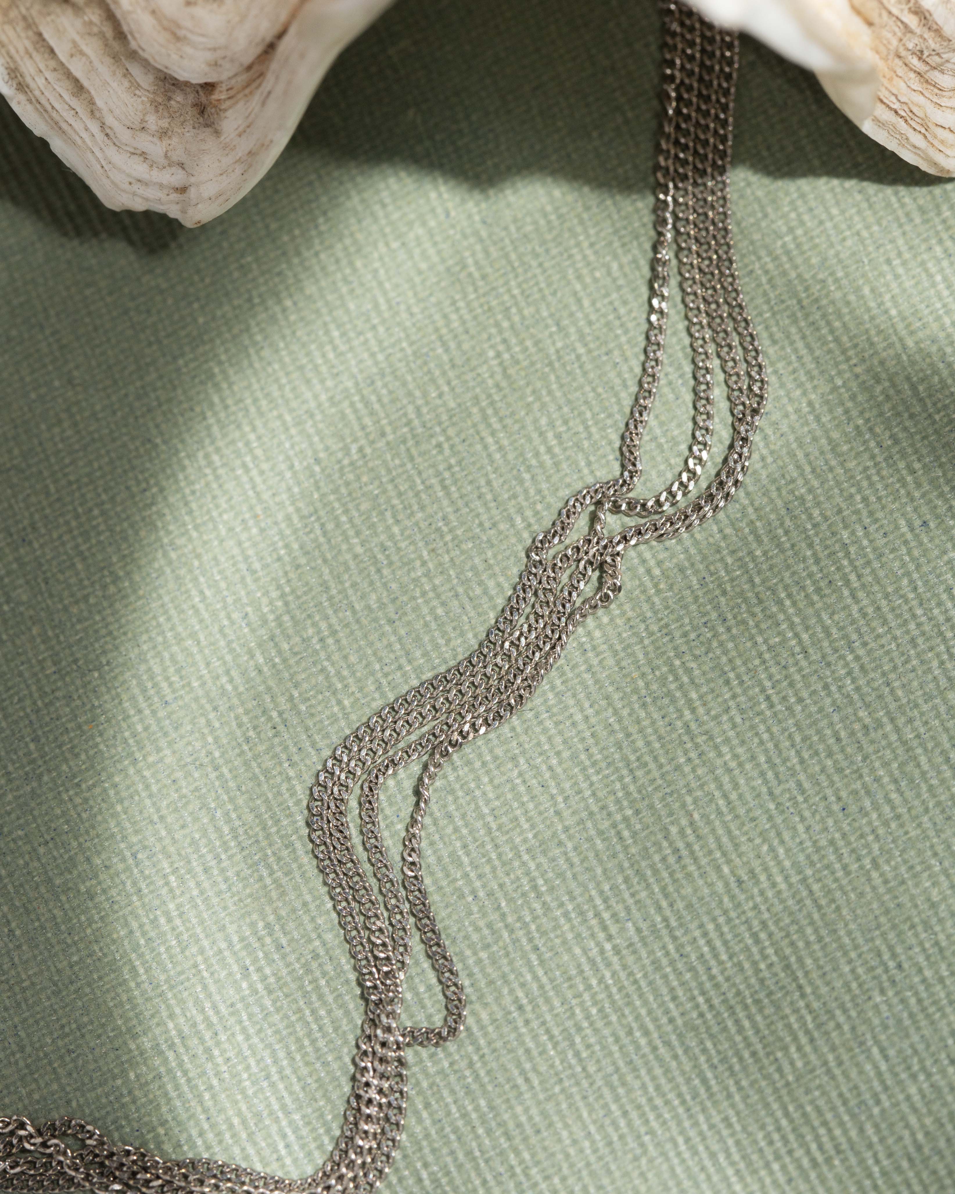 Trove Contemporary Curb Link Chain 9ct White Gold 50cm Long Pendants/Necklaces Imperial Jewellery 