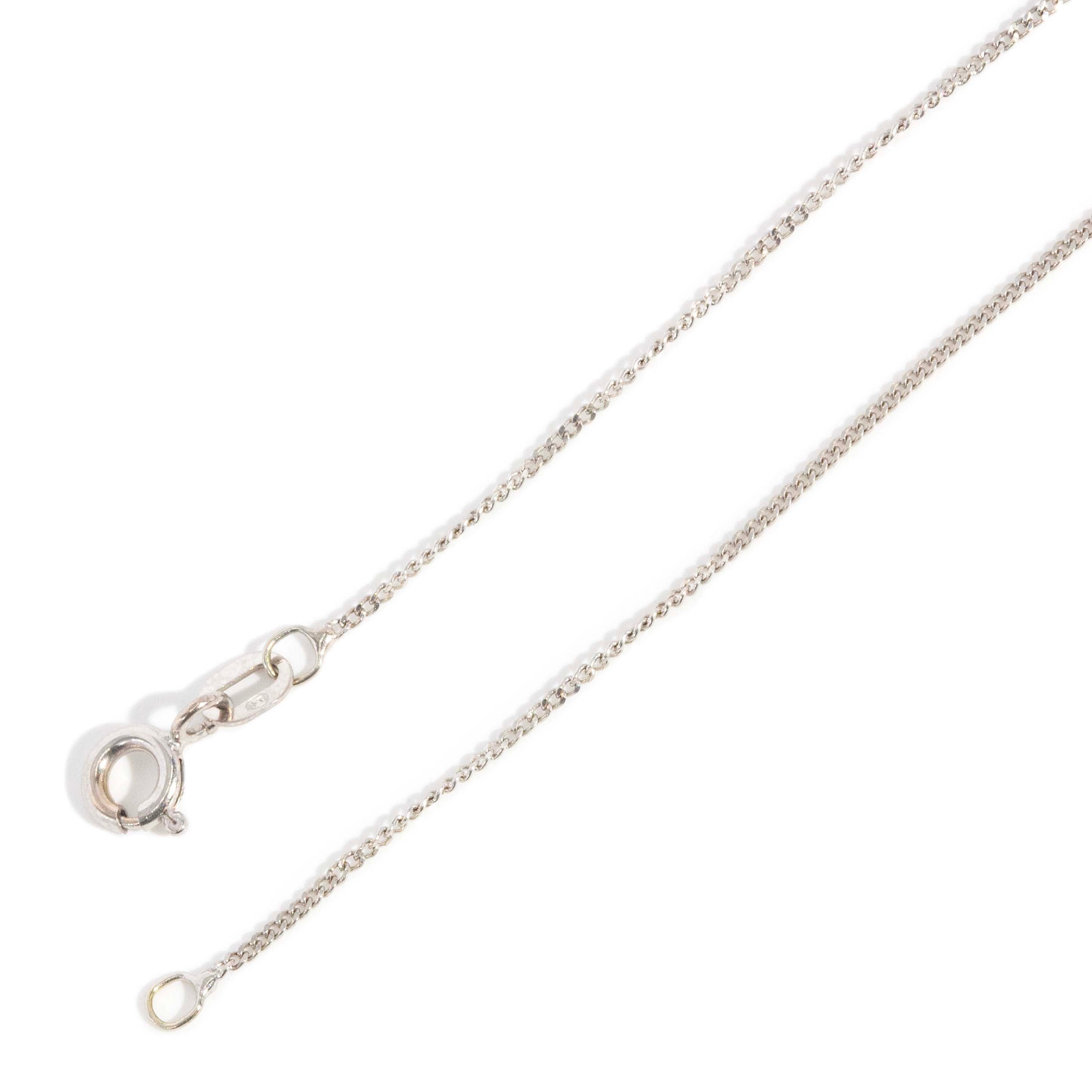 Trove Contemporary Curb Link Chain 9ct White Gold 50cm Long Pendants/Necklaces Imperial Jewellery 