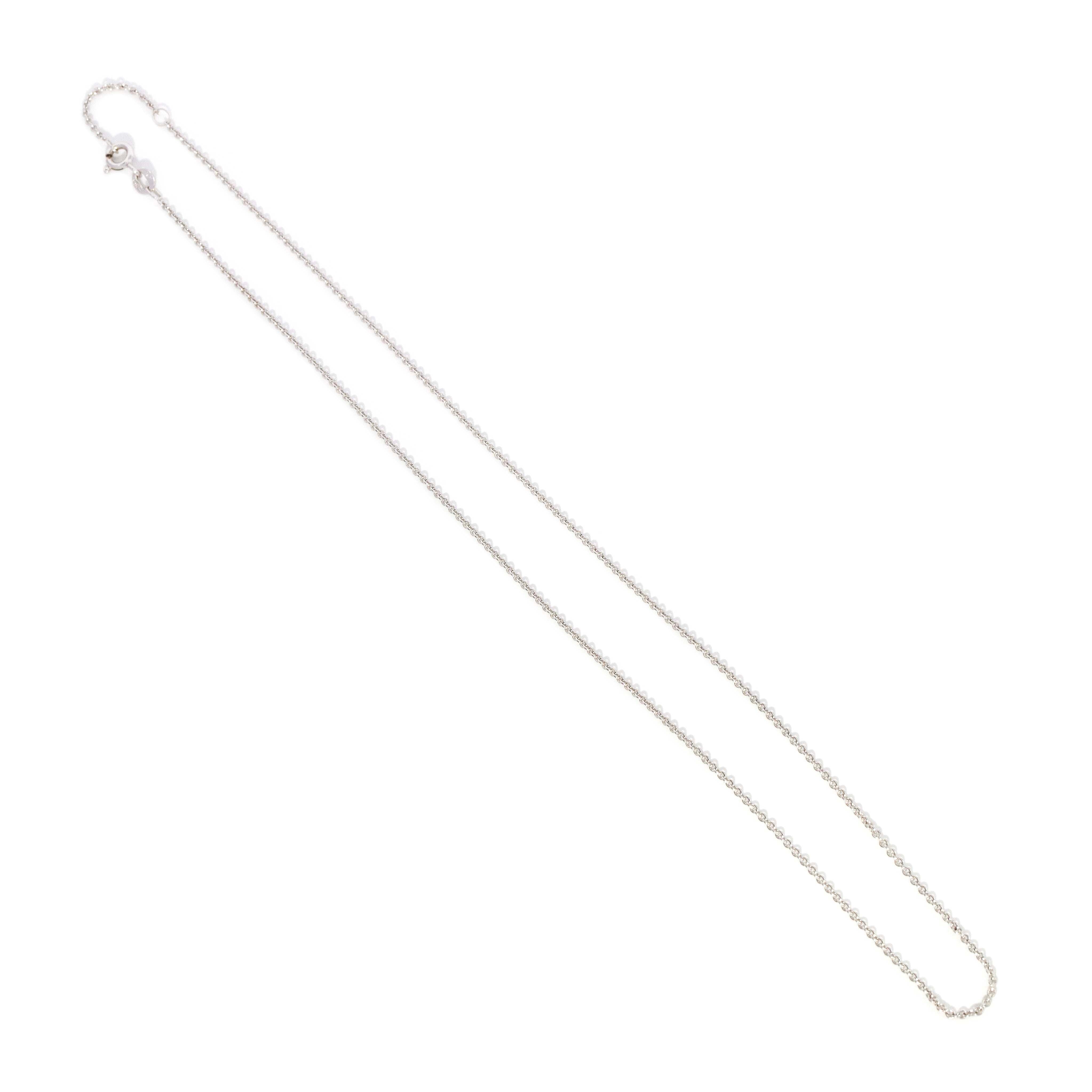 Trove Contemporary Round Cable Link Chain 18ct White Gold 45cm Long Pendants/Necklaces Imperial Jewellery 