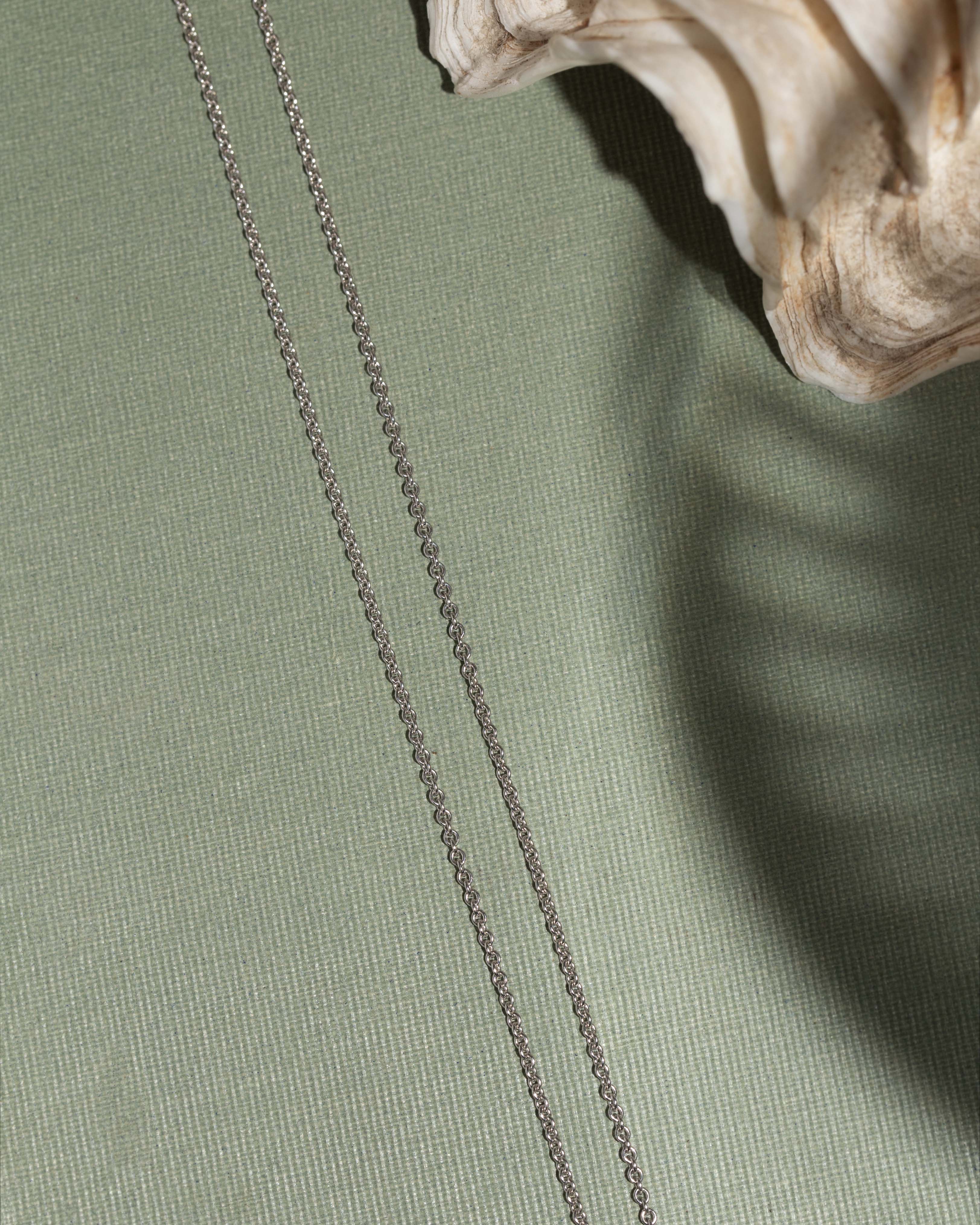 Trove Contemporary Round Cable Link Chain 18ct White Gold 45cm Long Pendants/Necklaces Imperial Jewellery 