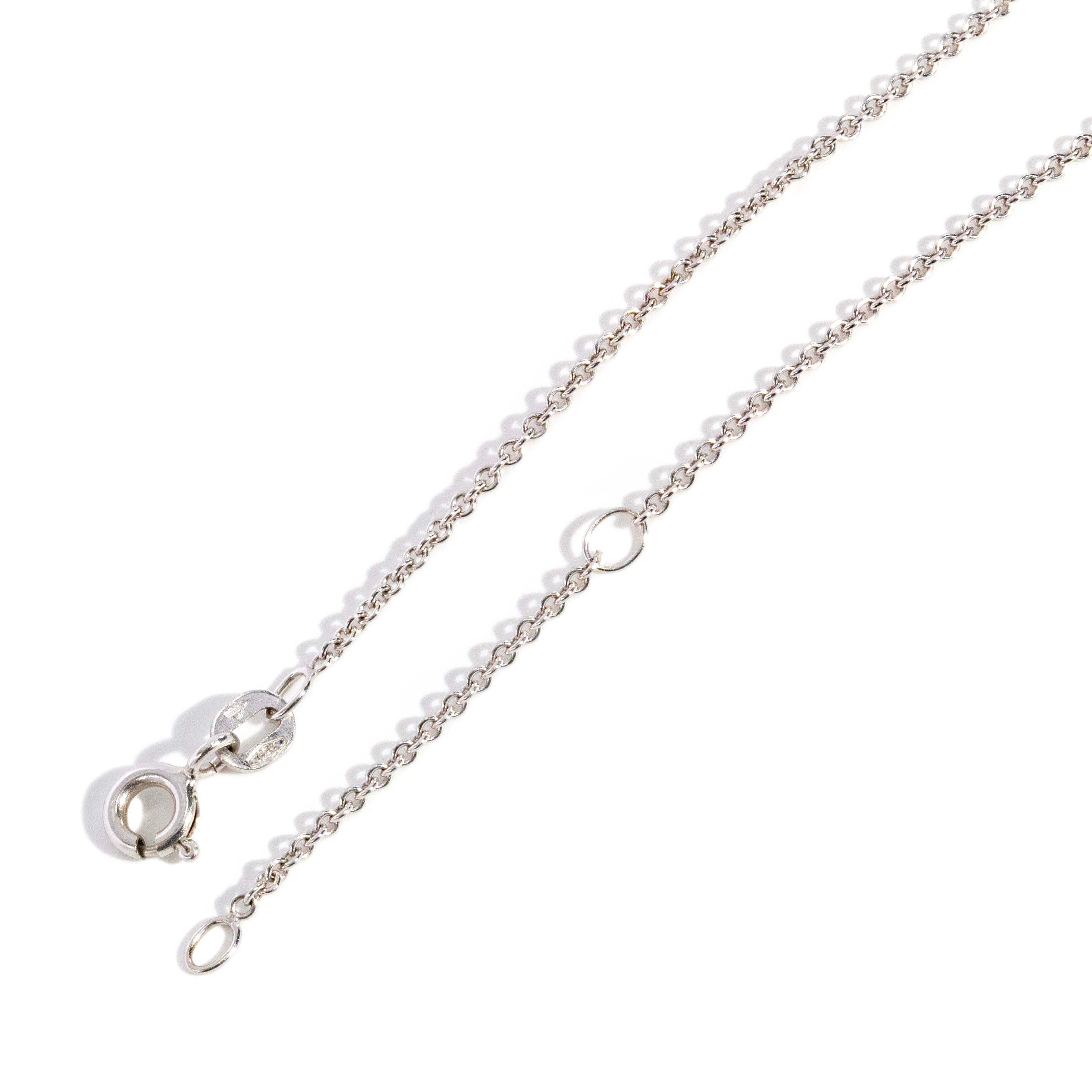 Trove Contemporary Round Cable Link Chain 18ct White Gold 45cm Long Pendants/Necklaces Imperial Jewellery 
