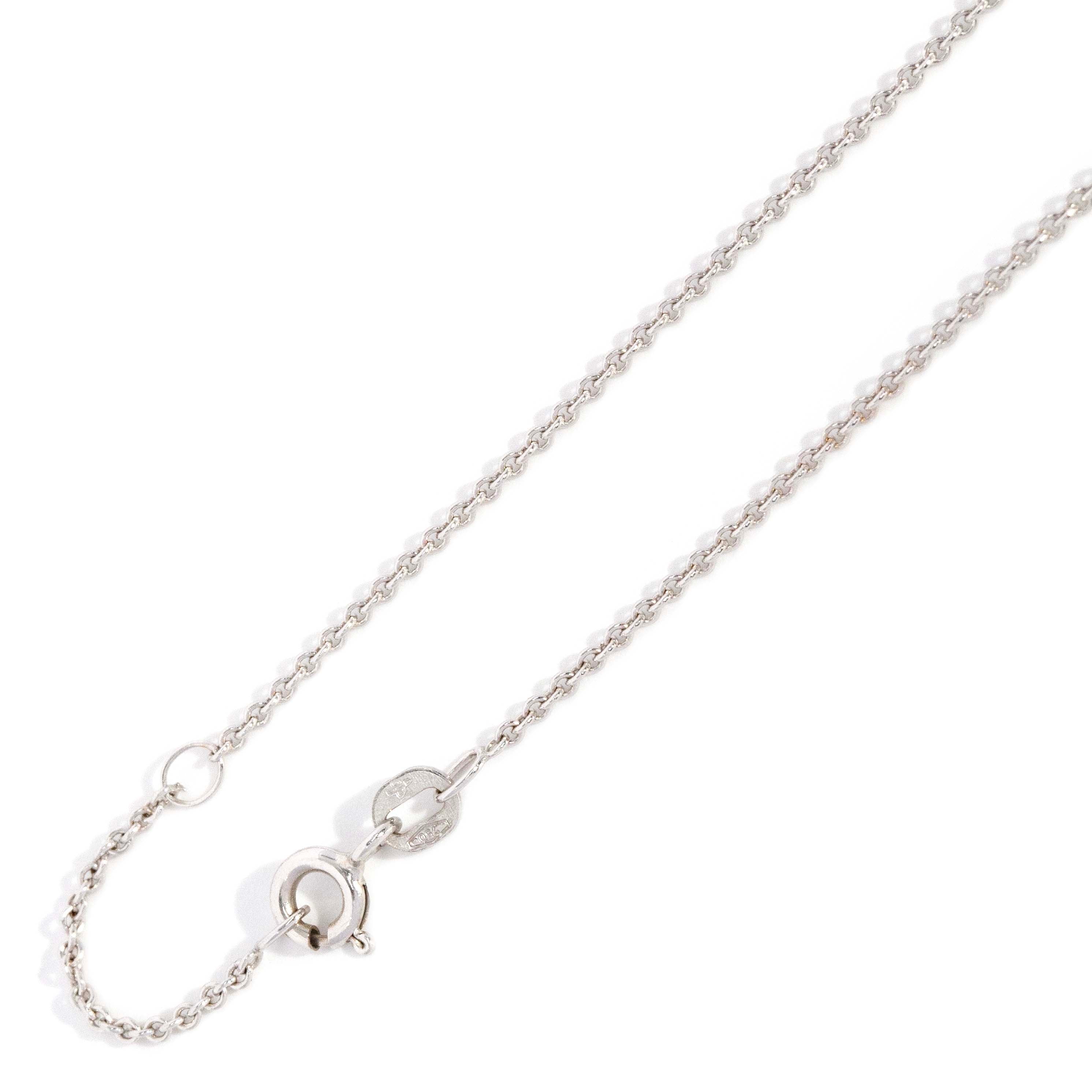 Trove Contemporary Round Cable Link Chain 18ct White Gold 45cm Long Pendants/Necklaces Imperial Jewellery 
