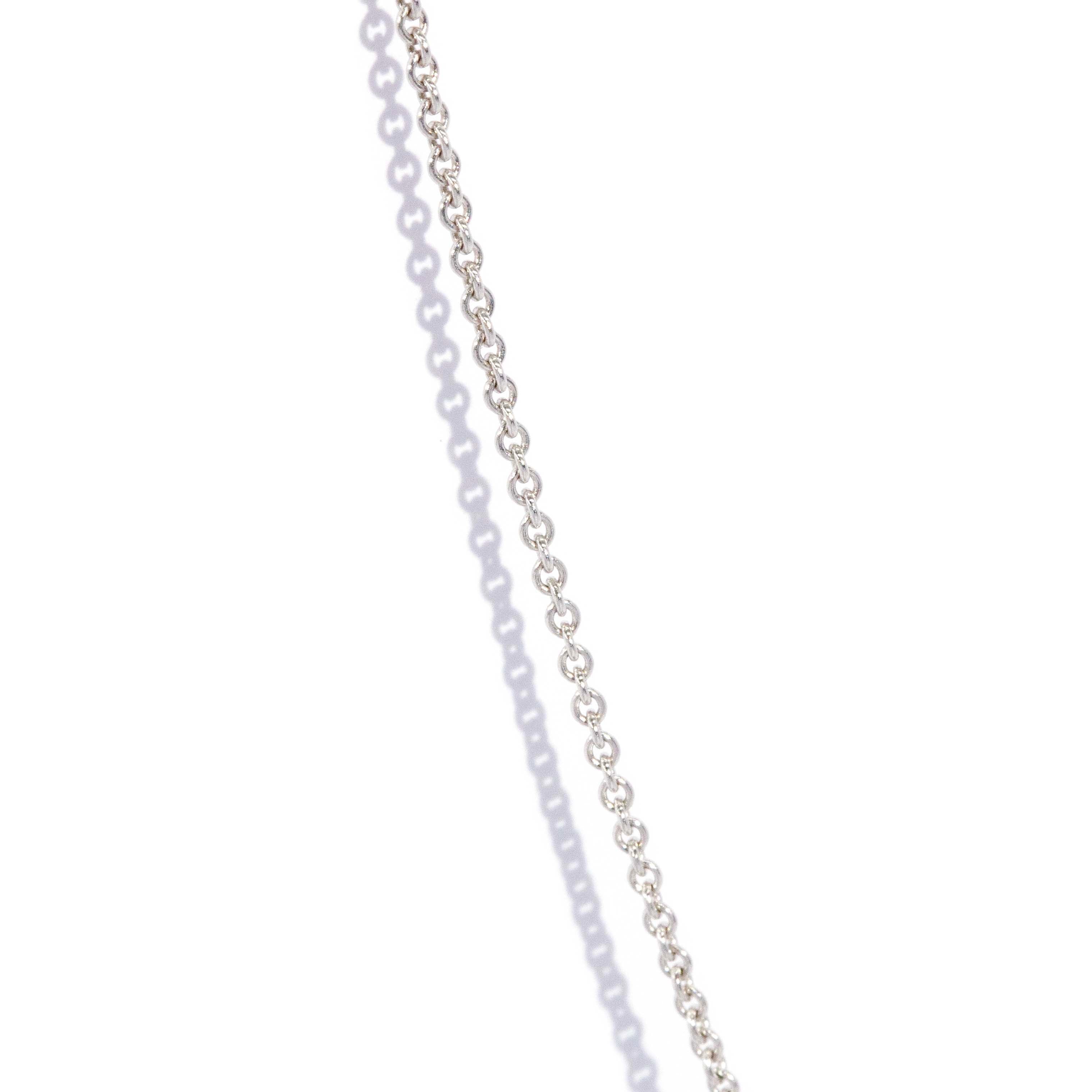 Trove Contemporary Round Cable Link Chain 18ct White Gold 45cm Long Pendants/Necklaces Imperial Jewellery 