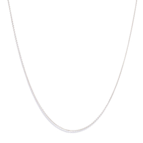 Trove Contemporary Round Cable Link Chain 18ct White Gold 45cm Long Pendants/Necklaces Imperial Jewellery 