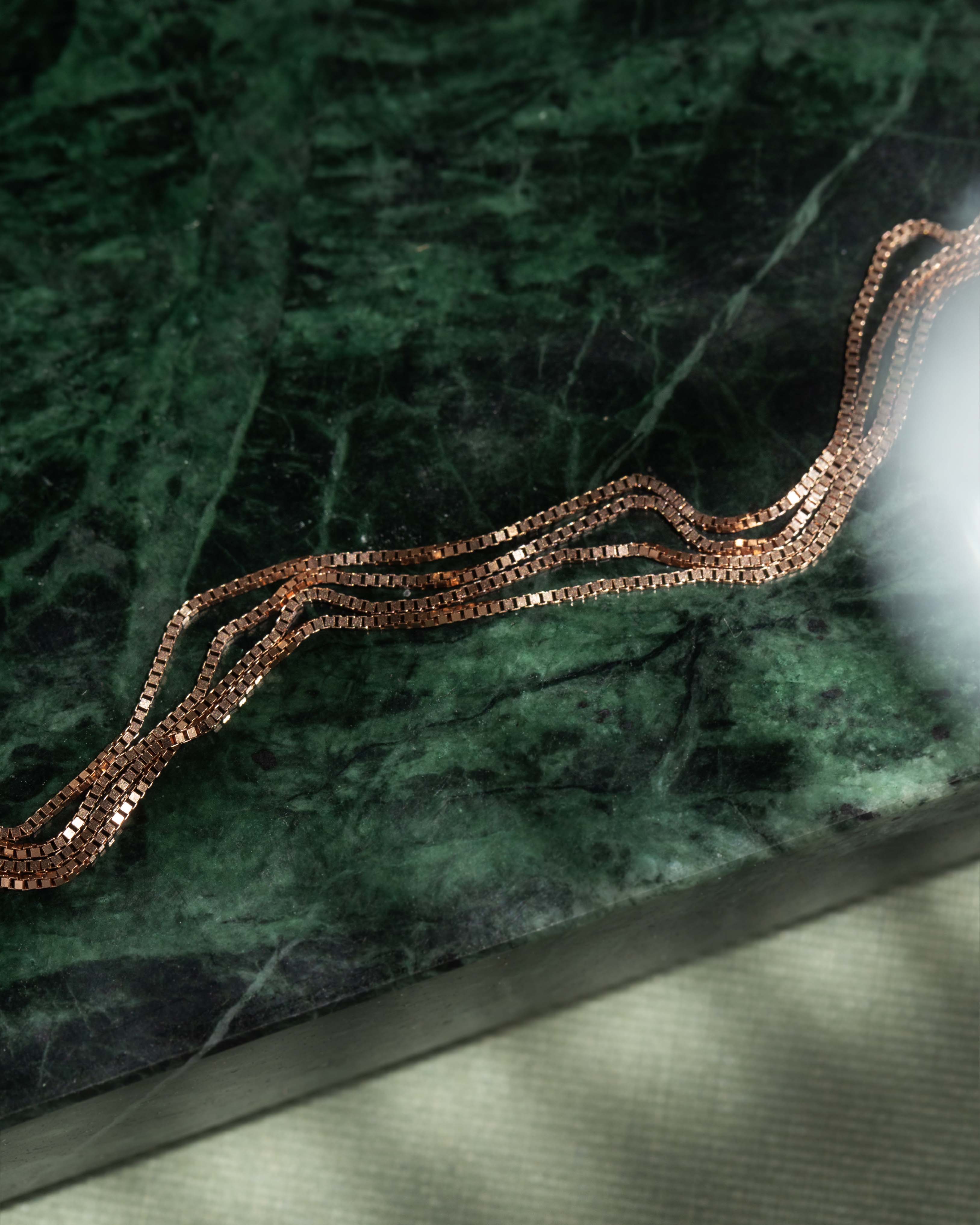 Trove Contemporary Snake Link Chain 10ct Rose Gold 47cm Long Pendants/Necklaces Imperial Jewellery 