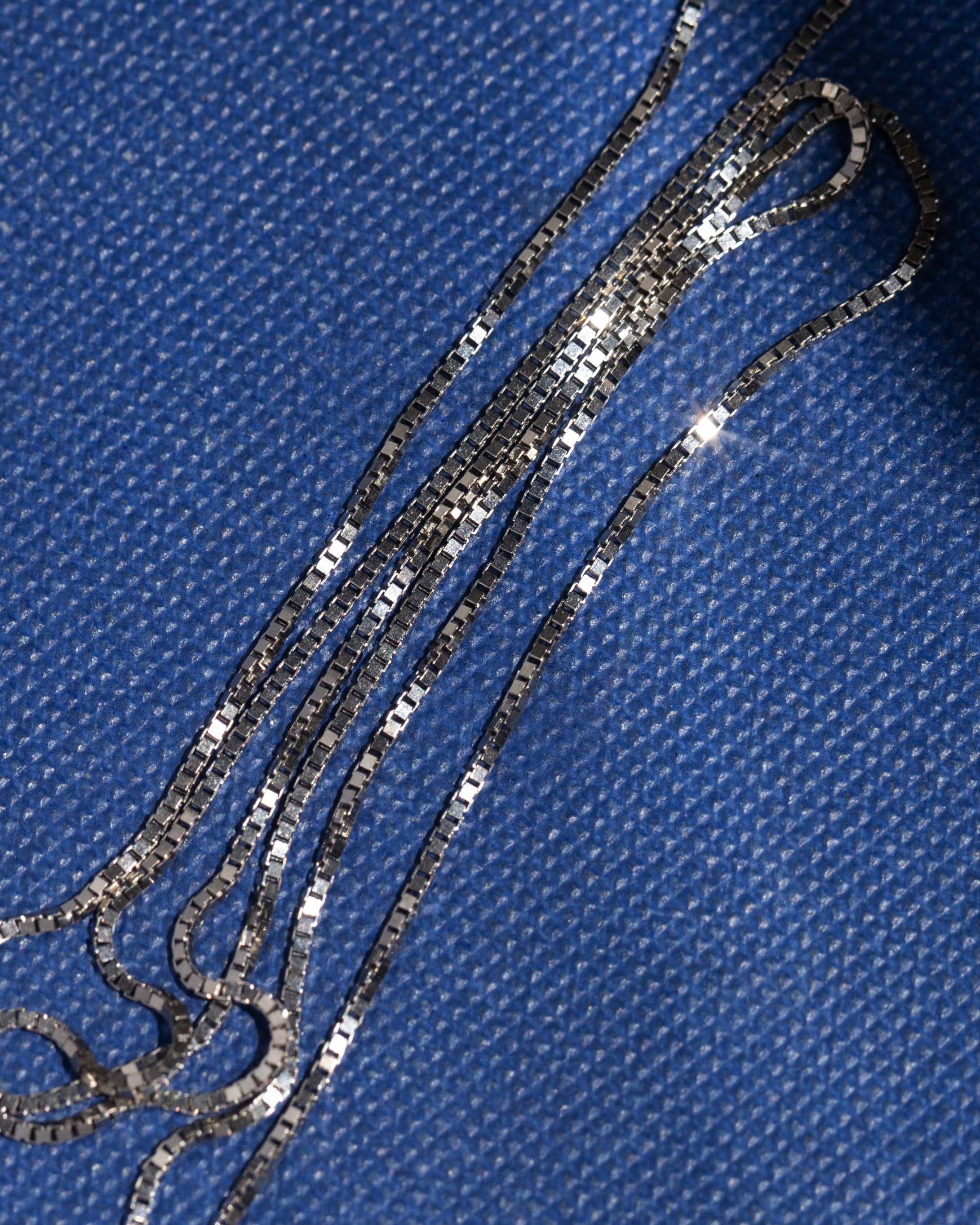 Trove Contemporary Snake Link Chain 9ct White Gold 50cm Long Pendants/Necklaces Imperial Jewellery 
