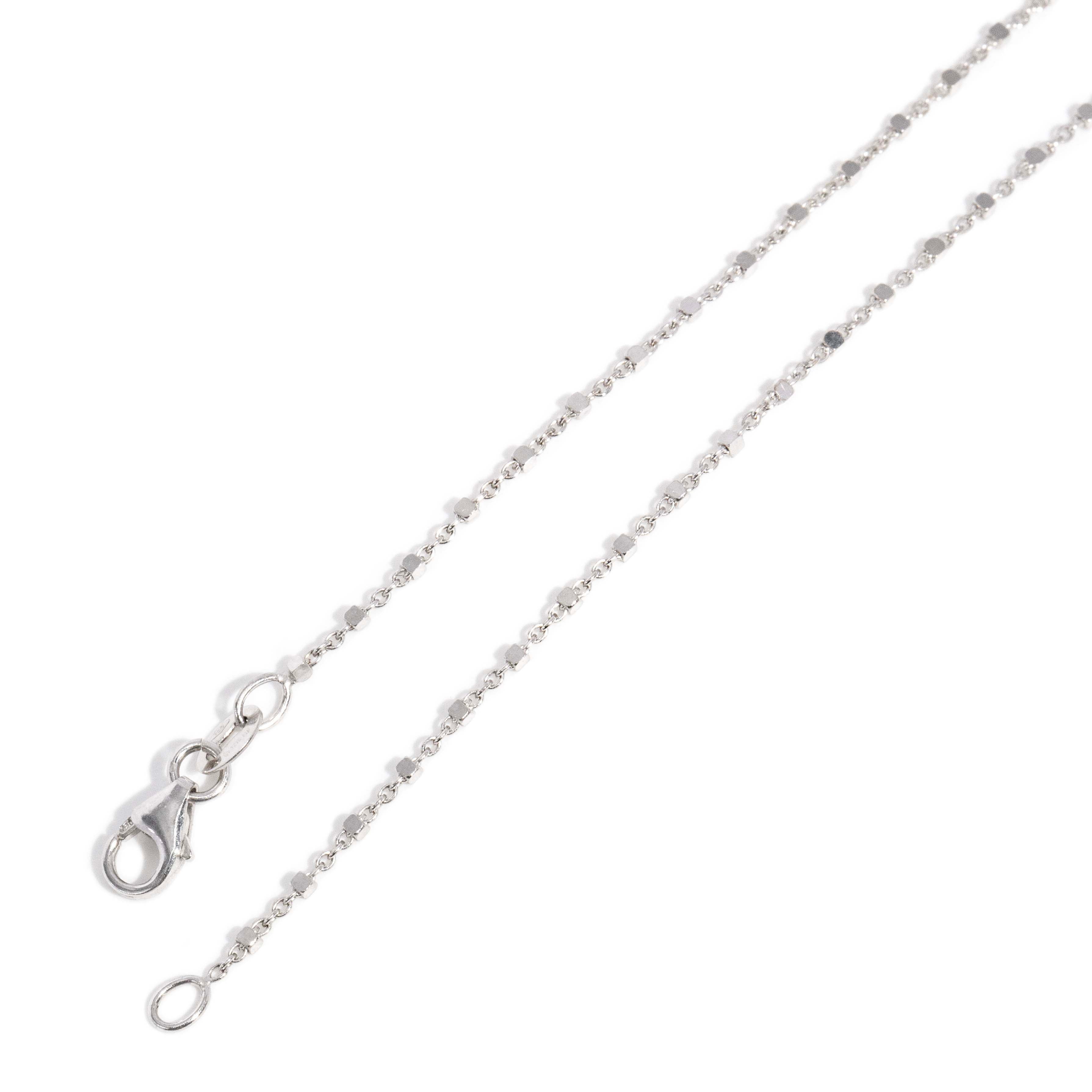 Trove Contemporary Spiga Link Chain 18ct White Gold 41cm Long Pendants/Necklaces Imperial Jewellery 