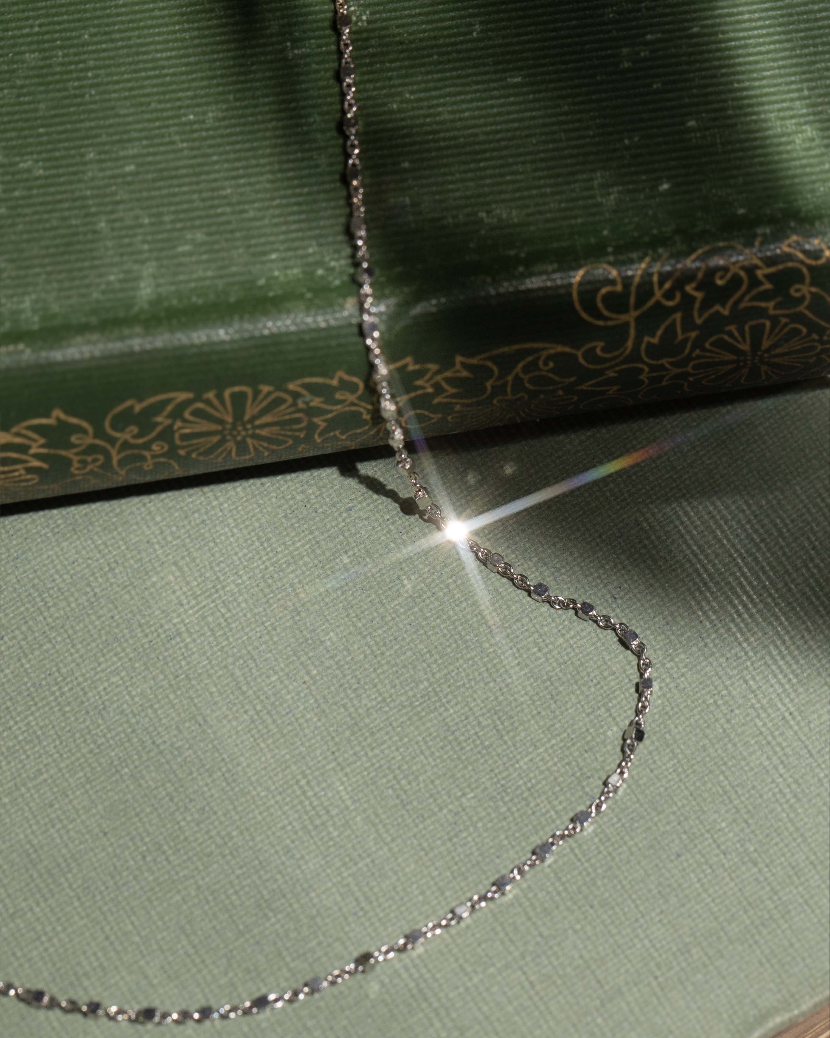 Trove Contemporary Spiga Link Chain 18ct White Gold 41cm Long Pendants/Necklaces Imperial Jewellery 