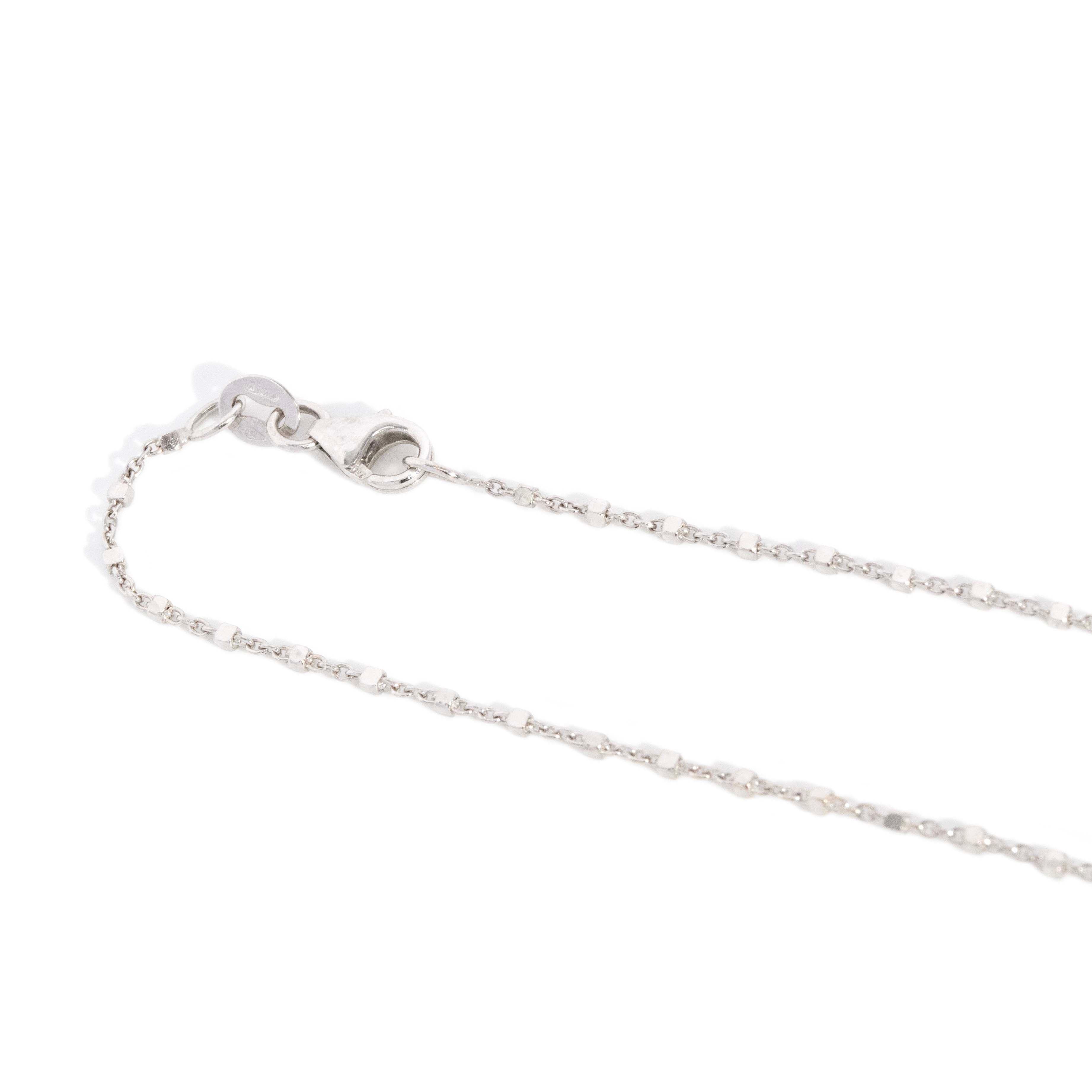 Trove Contemporary Spiga Link Chain 18ct White Gold 41cm Long Pendants/Necklaces Imperial Jewellery 