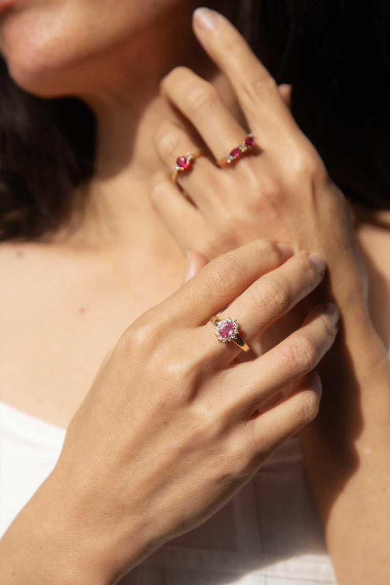 Tulia 0.69ct Pink Tourmaline & Diamond Ring 18ct Gold
