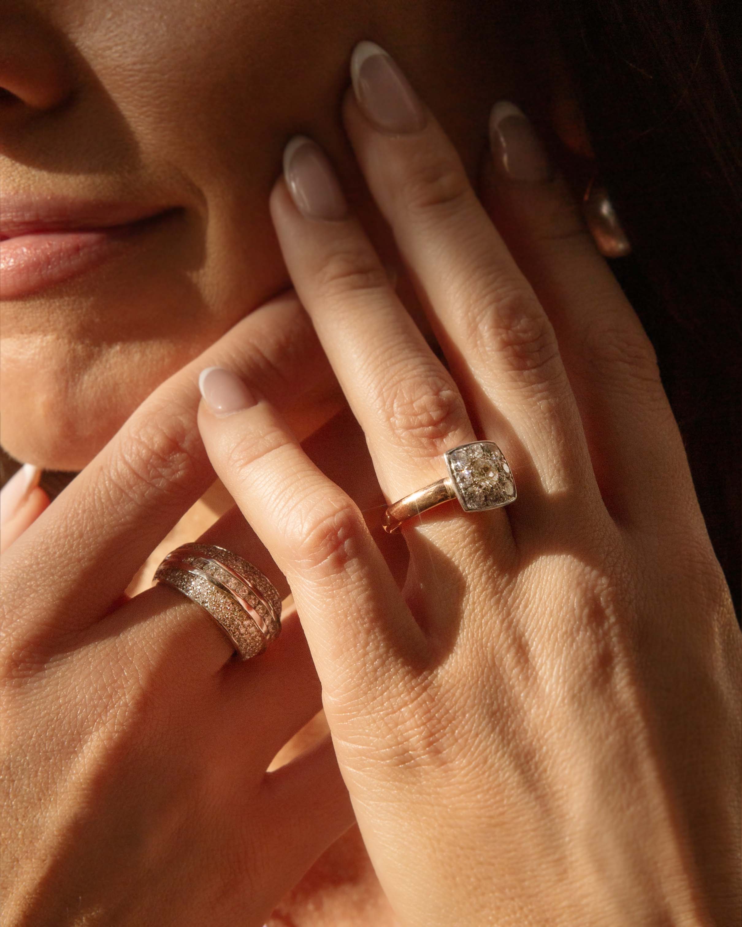 Tuscany Pave Diamond Bombe Ring 18ct White Gold Rings Imperial Jewellery 