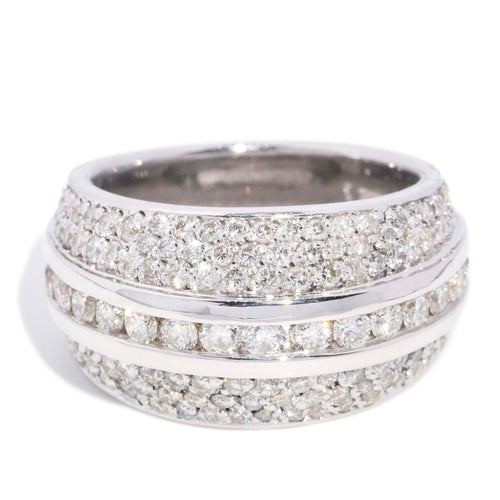 Tuscany Diamond Bombe Style Dress Ring 18K White Gold