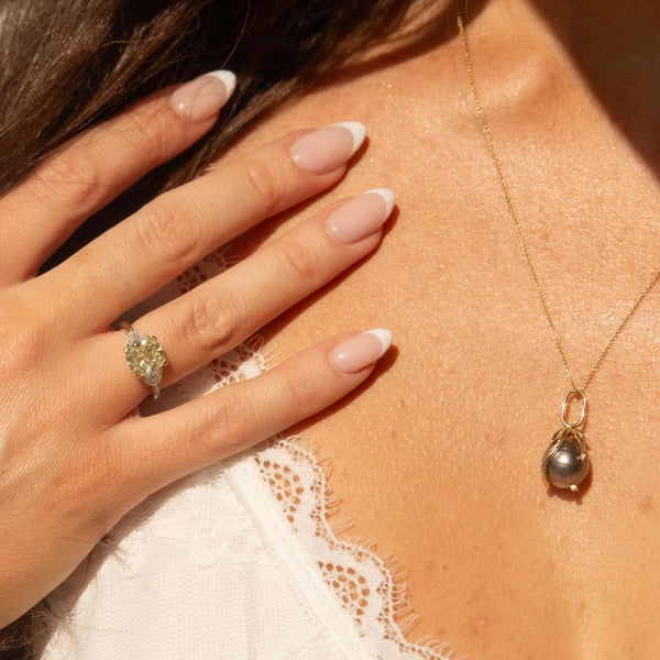 Uma Tahitian Pearl Organic Pendant 14ct Gold Pendants/Necklaces Imperial Jewellery 