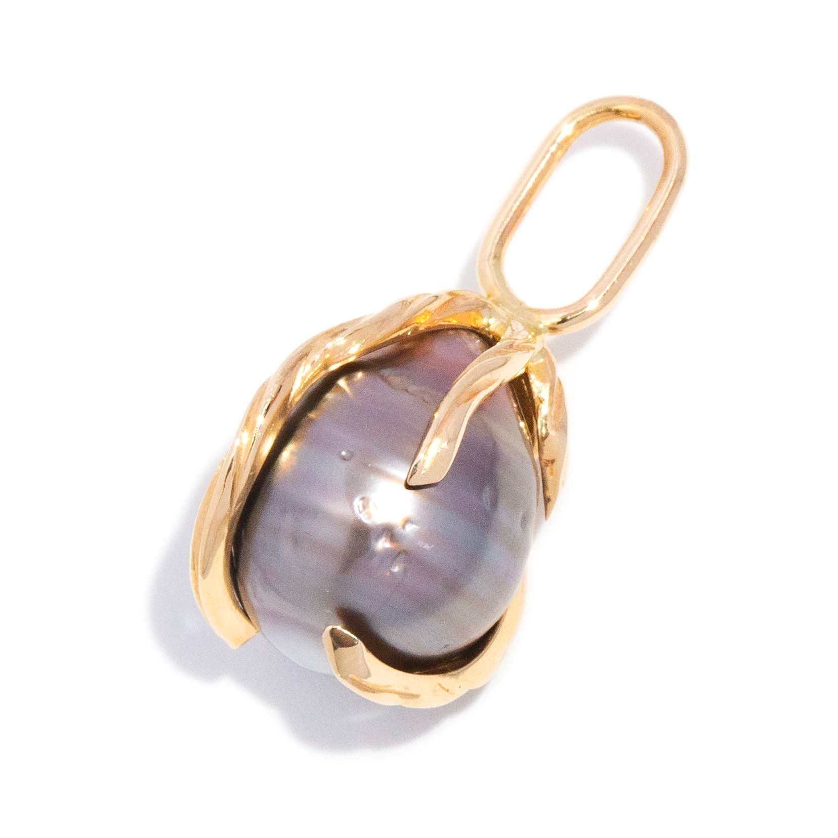 Uma Tahitian Pearl Organic Pendant 14ct Gold Pendants/Necklaces Imperial Jewellery 