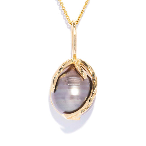 Uma Tahitian Pearl Organic Pendant 14K Yellow Gold