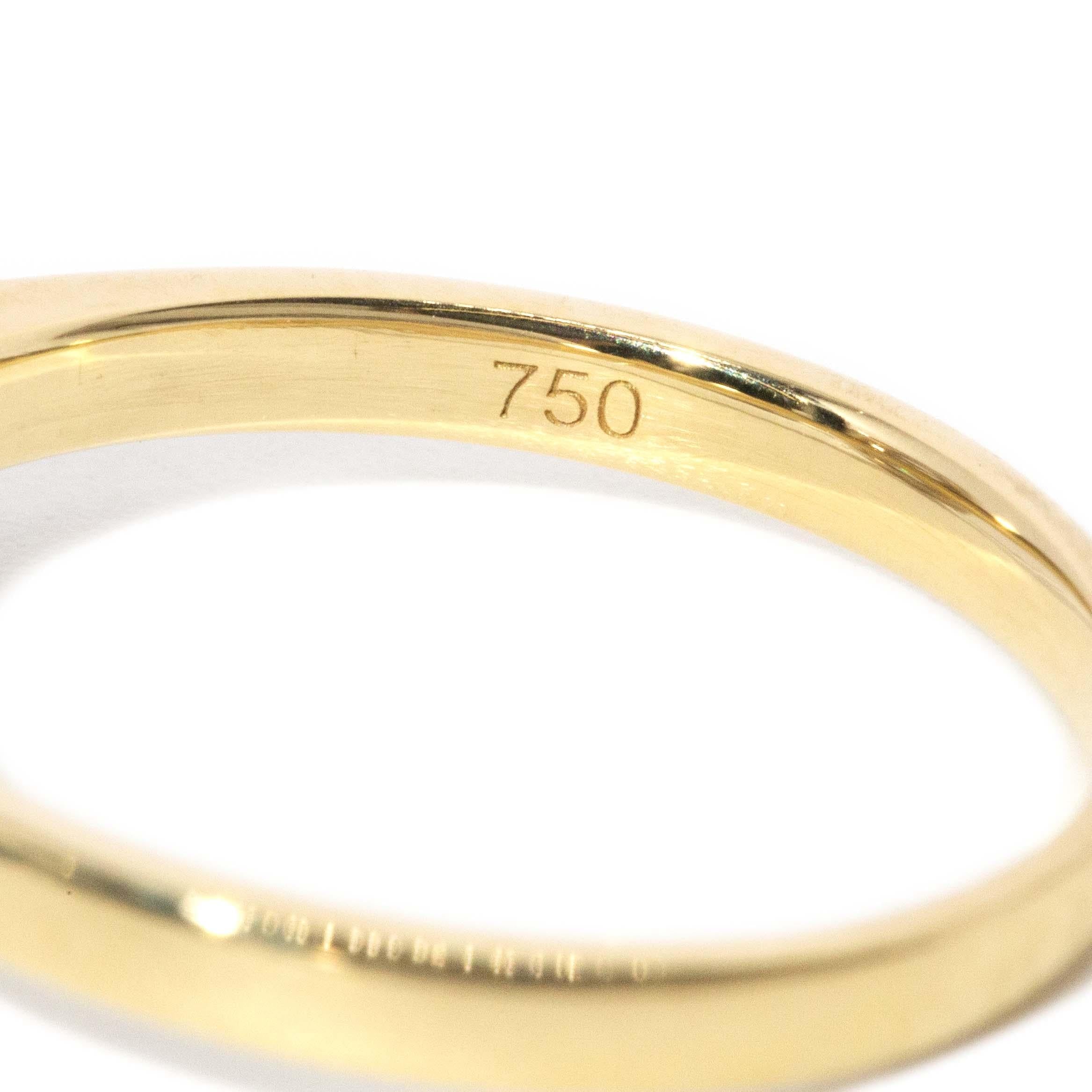Contemporary Diamond Halo Ring 18 Carat Yellow Gold