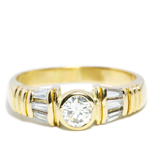 Valentina 1990s Rubover Diamond Ring 18ct Gold Rings Imperial Jewellery 