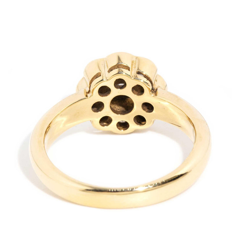 Velma 1990s Diamond Flower Cluster Ring 18ct Gold