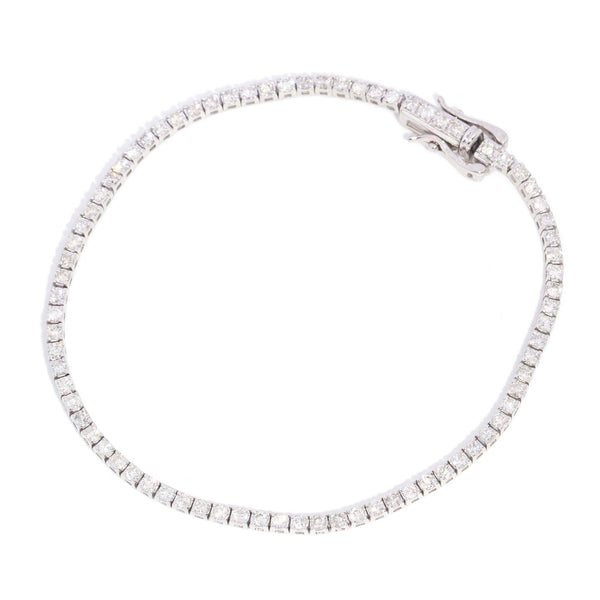 Vera Contemporary Brilliant Cut Diamond Tennis Link Bracelet 9ct White Gold Bracelets/Bangles Imperial Jewellery 