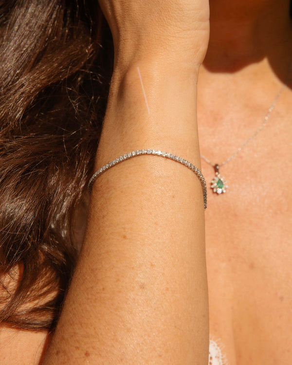 Vera Contemporary Brilliant Cut Diamond Tennis Link Bracelet 9ct White Gold Bracelets/Bangles Imperial Jewellery 