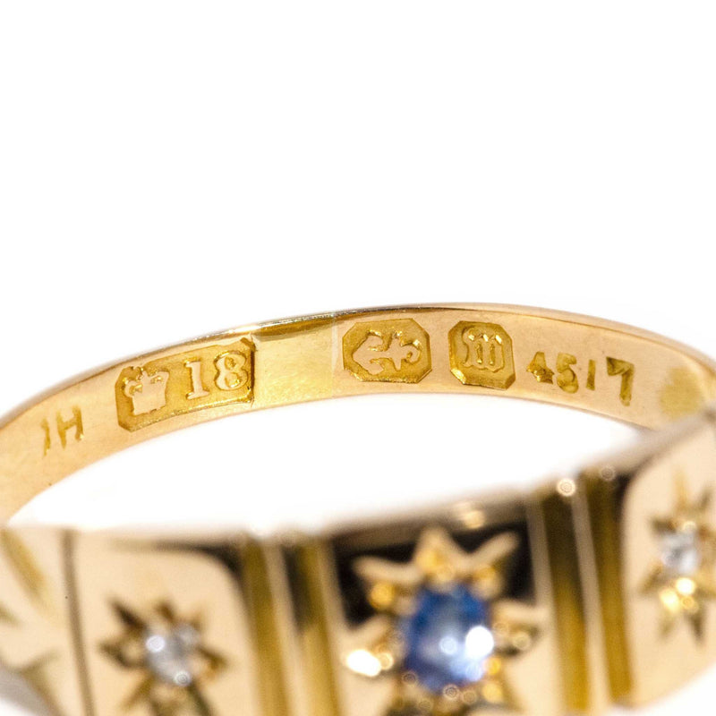 Vera Edwardian Sapphire & Diamond Ring 18ct Gold* DRAFT Rings Imperial Jewellery 
