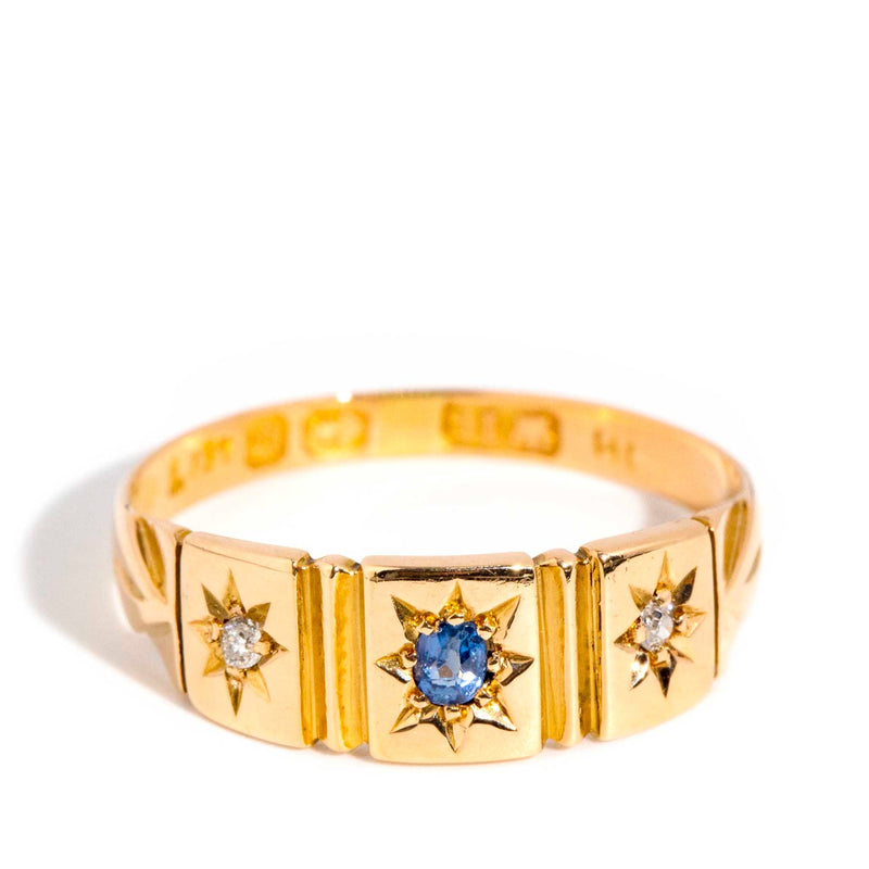 Vera Edwardian Sapphire & Diamond Ring 18ct Gold* DRAFT Rings Imperial Jewellery Imperial Jewellery - Hamilton 