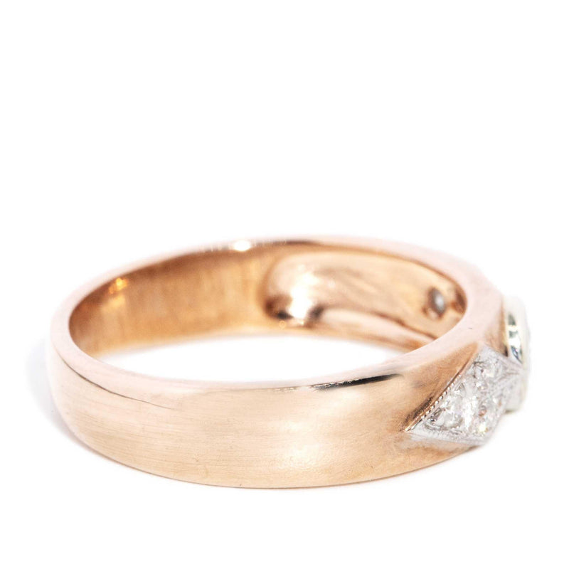Vera Milgrained Diamond 9ct Rose Gold Ring