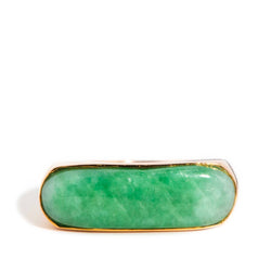 Veronique 1980s Jade Cabochon Ring 20ct Gold Rings Imperial Jewellery Imperial Jewellery - Hamilton 