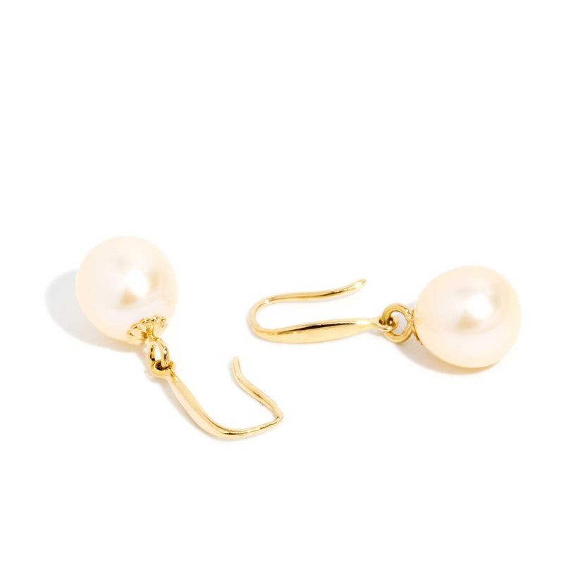 Kara 1990s Freshwater Pearl Drop Earrings 18ct Gold