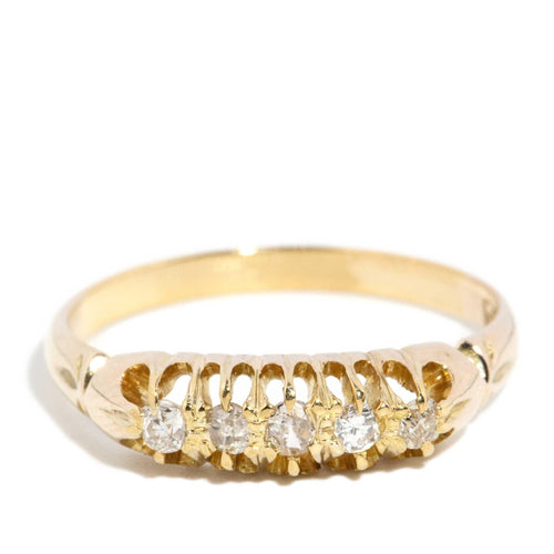 Emilia Diamond London Bridge Ring 16K Yellow Gold