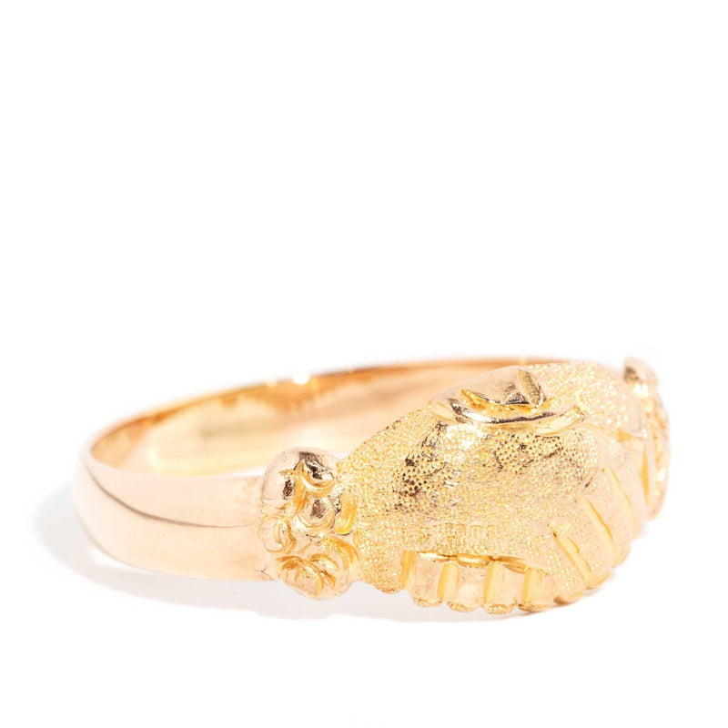 April 1930s Fede Loyalty Ring 15ct Yellow Gold