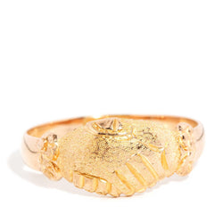 April 1930s Fede Loyalty Ring 15ct Yellow Gold