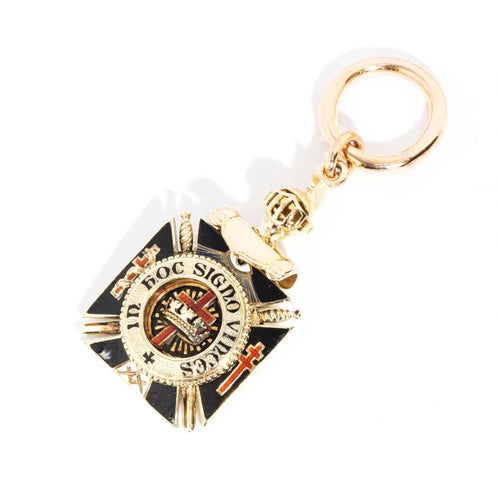 Everard Masonic Knights Templar Pendant 14K Yellow Gold