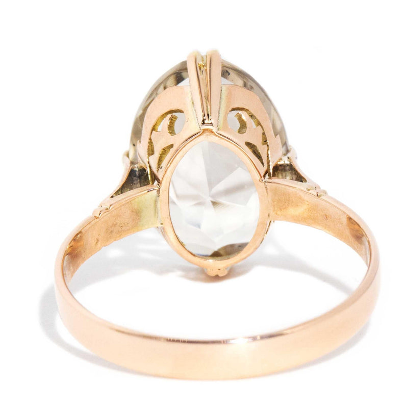 Zahra 1960s Light Smoky Quartz Ring 18ct Rose Gold