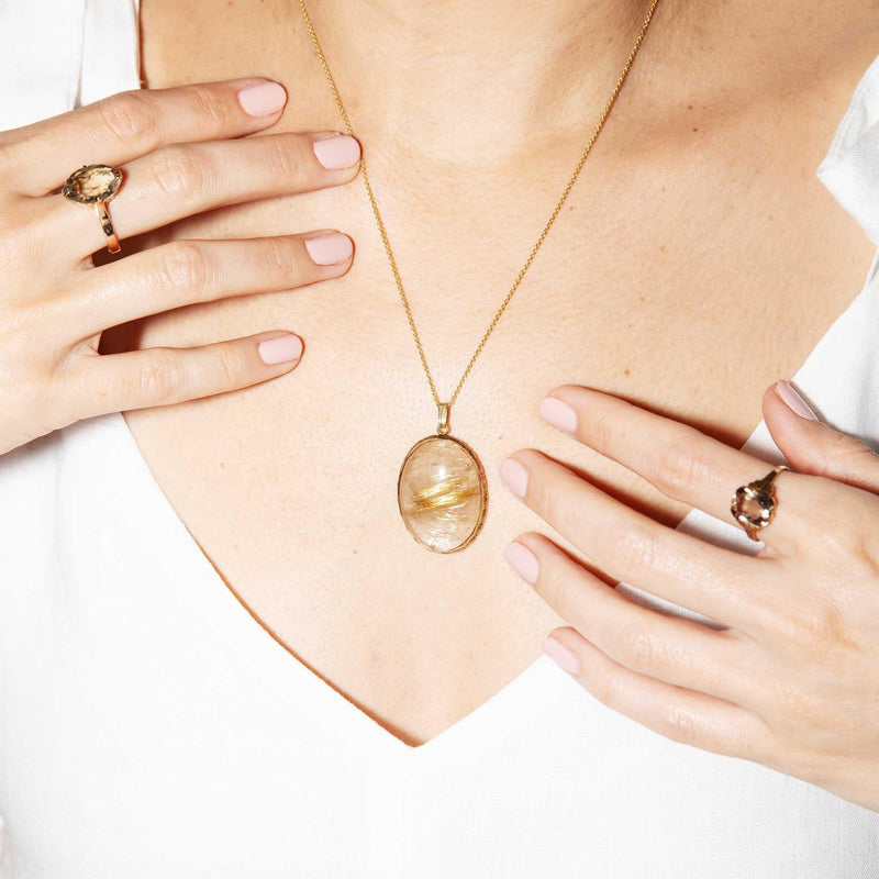 Zahra 1960s Light Smoky Quartz Ring 18ct Rose Gold