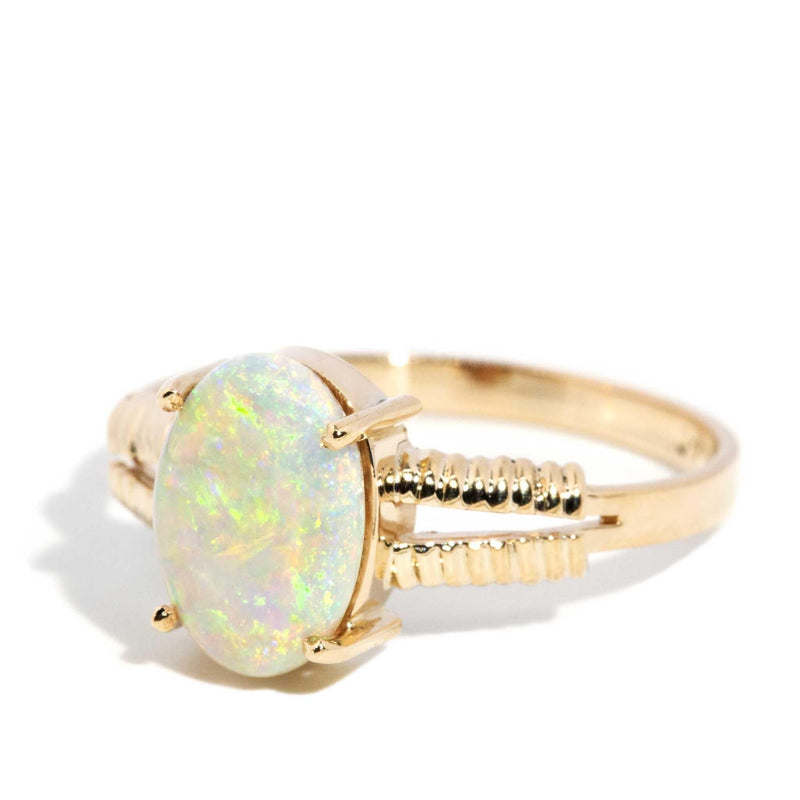 Lexi 1970s 1.01ct Solid Crystal Opal Ring 14ct Gold