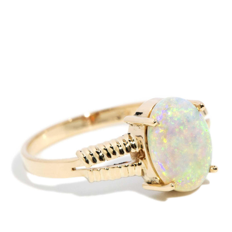 Lexi 1970s 1.01ct Solid Crystal Opal Ring 14ct Gold