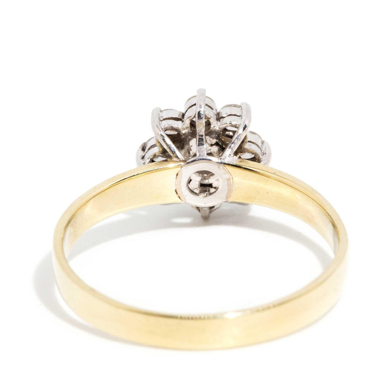Carrie 1970s Diamond Cluster Ring 14ct Gold