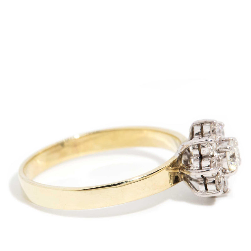 Carrie 1970s Diamond Cluster Ring 14ct Gold