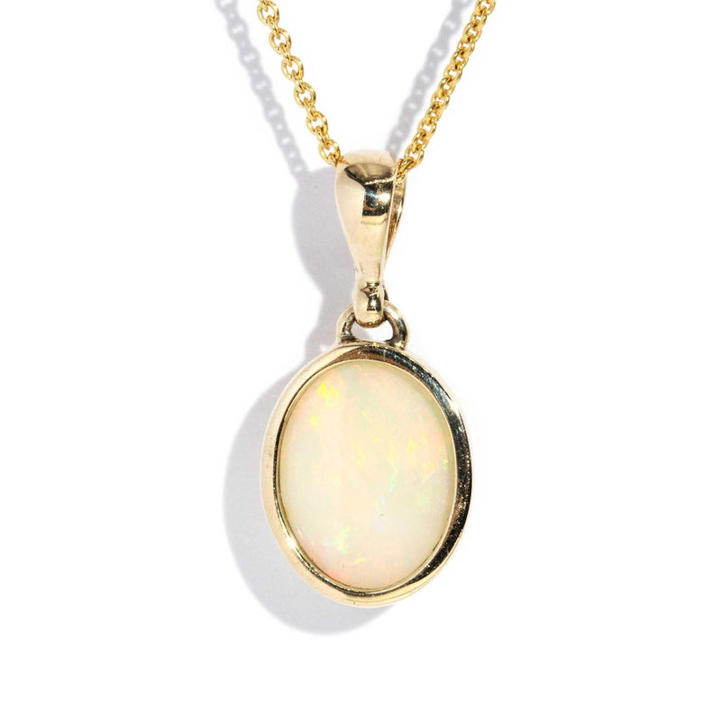 Gina 1980s Australian Opal Pendant 9ct Gold