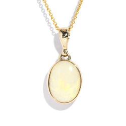 Gina 1980s Australian Opal Pendant 9ct Gold