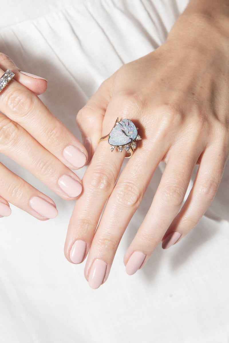 Boulder opal engagement ring deals