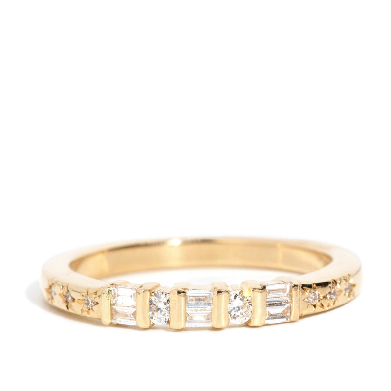 Devon 1980s Diamond Band Ring 18ct Gold