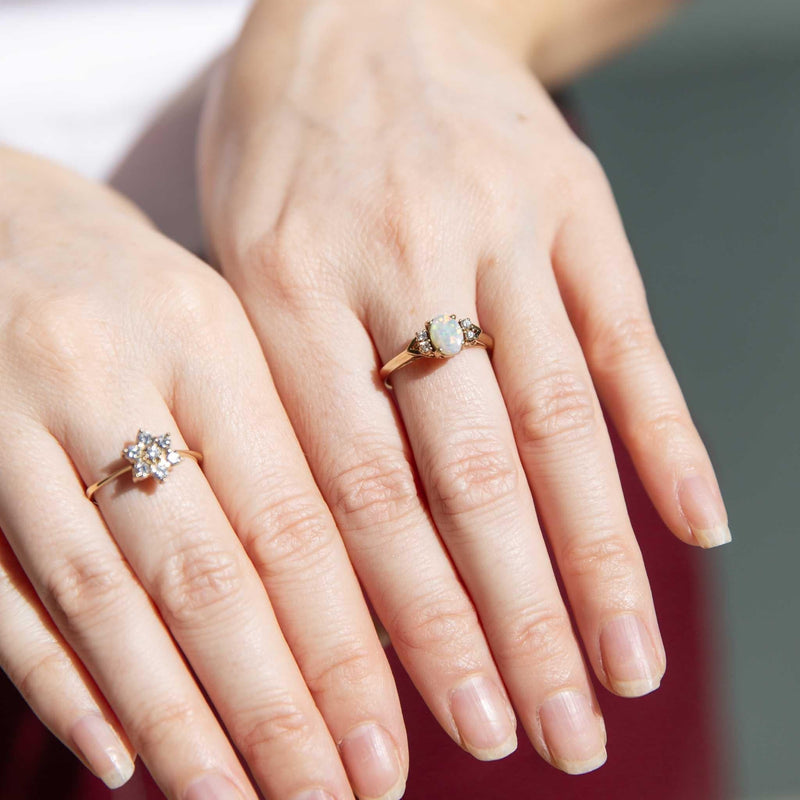 Daphne 1980s Diamond Cluster Ring 9ct Gold