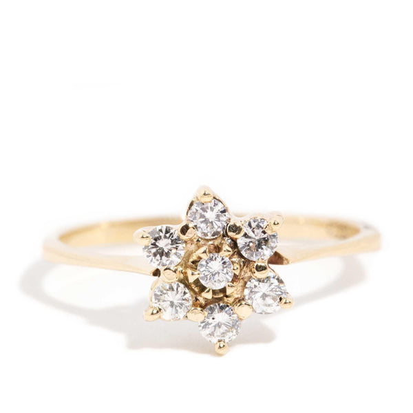 Daphne 1980s Diamond Cluster Ring 9ct Gold